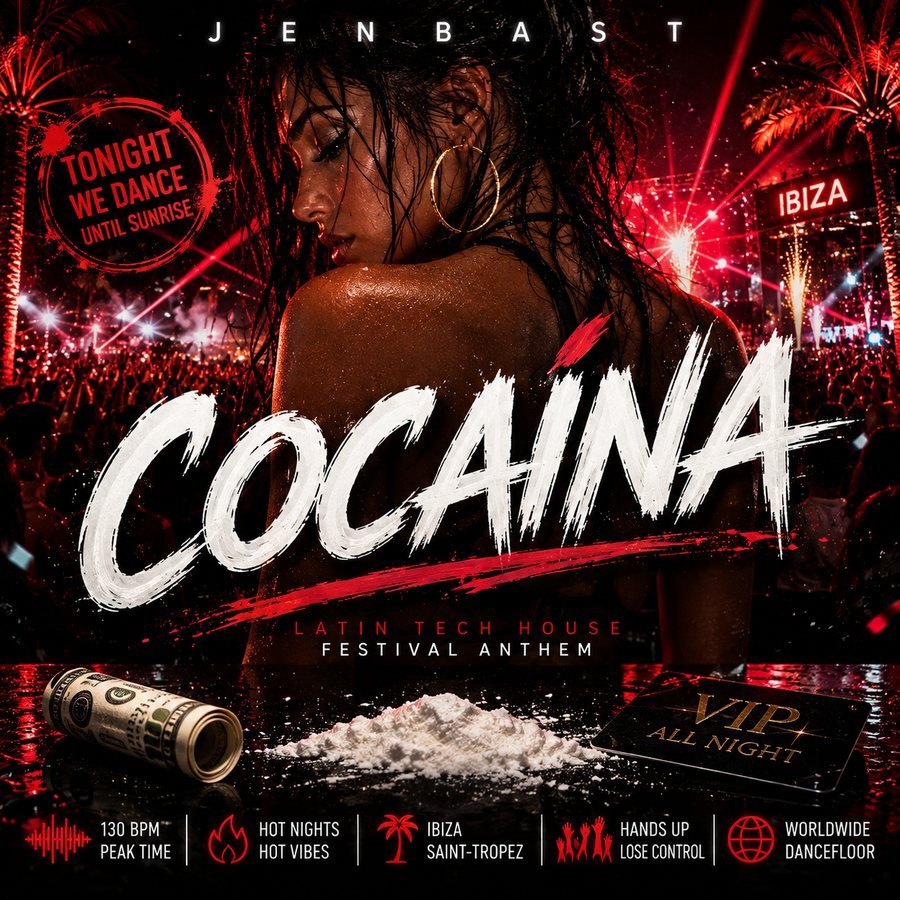 Cocaína by JENBAST — Latin Tech House Festival Anthem — single artwork