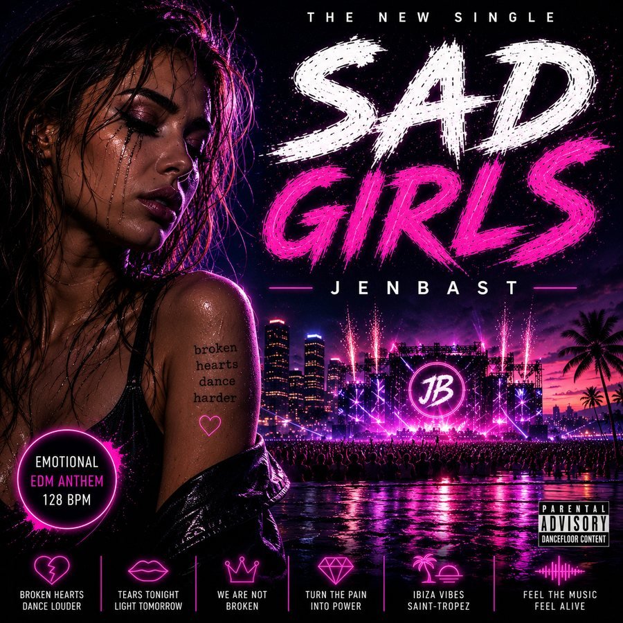 Sad Girls by JENBAST — Emotional EDM Anthem, 128 BPM — single artwork